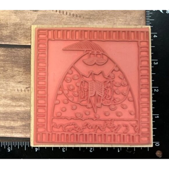 Santa Holding Stars W.M. Rubber Stamp By Stamps Happen Inc. fiddlestix 90376 - Picture 2 of 4